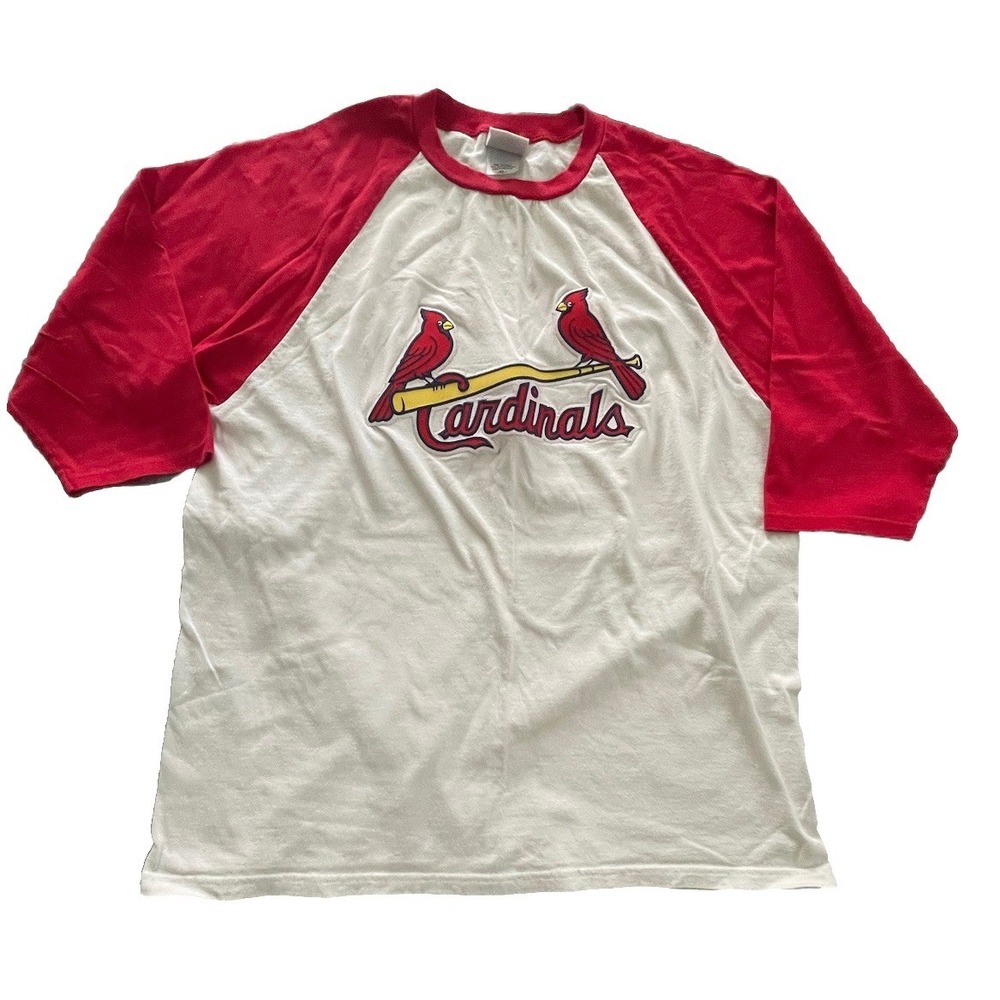 Vintage Majestic St Louis Cardinals Mens Size XL Raglan Tshirt Embroidered